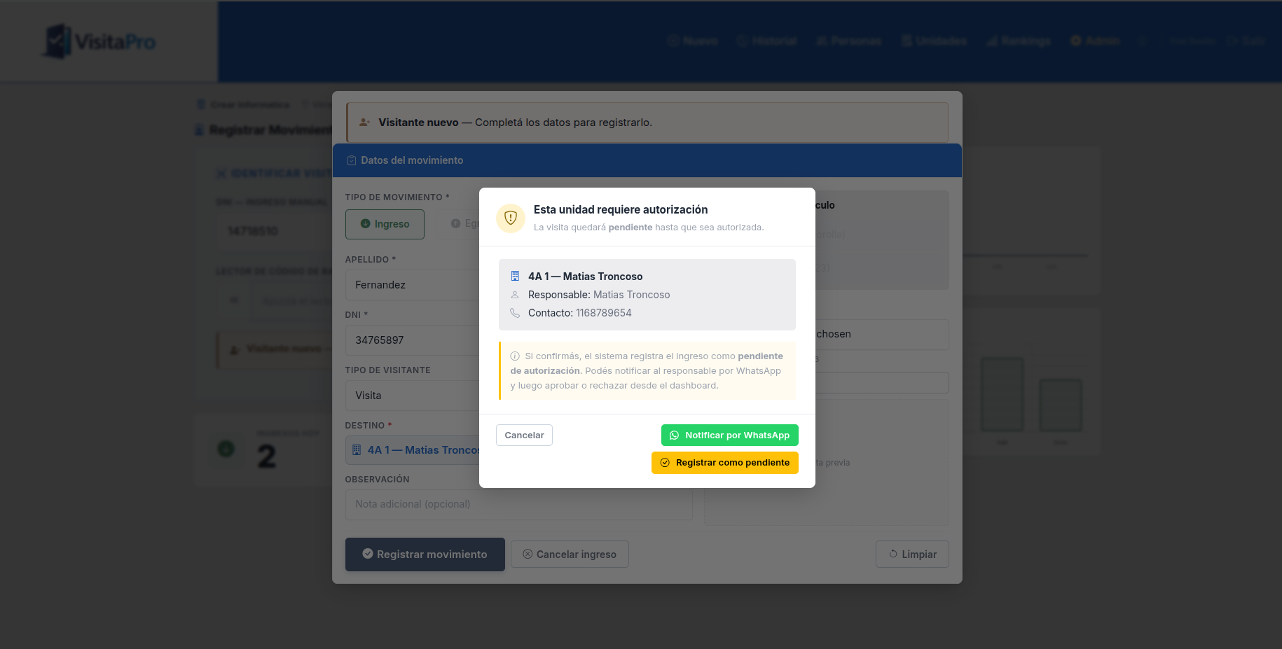 Solicitud de autorización para ingresos